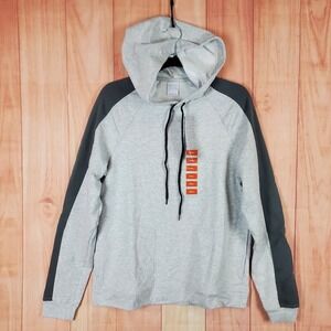 Berkley Jensen Hoodie Mens Small Heather Gray Stretch Raglan Sleeve Performance